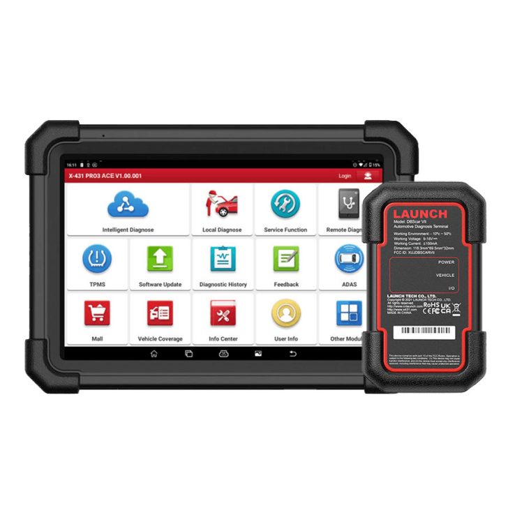 LAUNCH X431 PRO3 ACE Bidirectional Scan Tool with DBSCar VII Connector Support Topology Map, Online Coding, 38+ Reset Functions