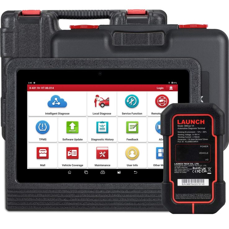 2024 Launch X431 V+ V5.0 10.1 Inch Wifi Bluetooth Global Version Full System Diagnostic Tool Bidirectional Key Coding with DBScar VII