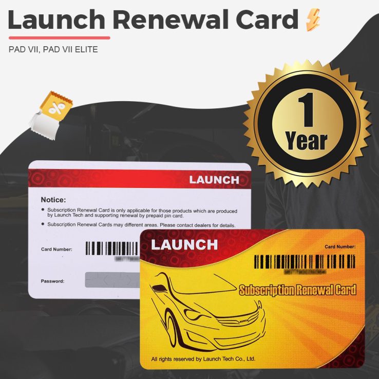 One Year Online Software Update Service for Launch X431 PAD VII Elite PAD VII Passenger Vehicle