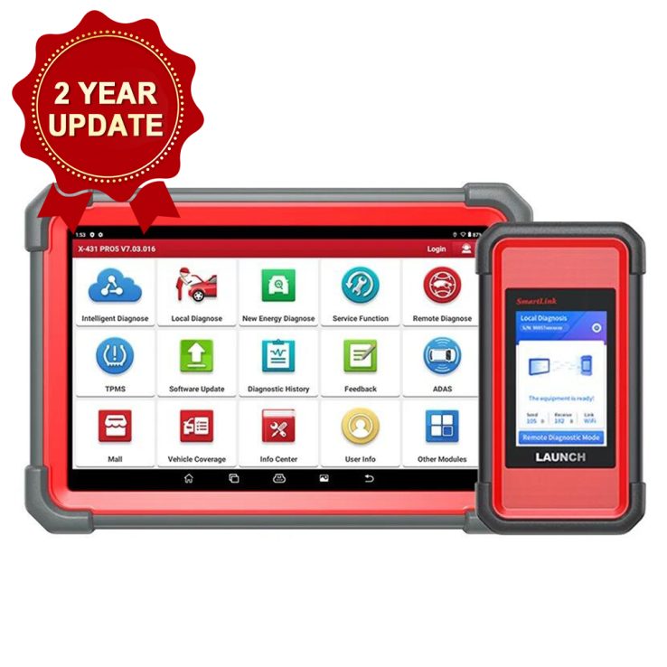 LAUNCH X431 PRO5 Car Diagnostic Tools with Heavy Duty Truck Software License and Free Adapter Set for 12V & 24V Cars and Trucks