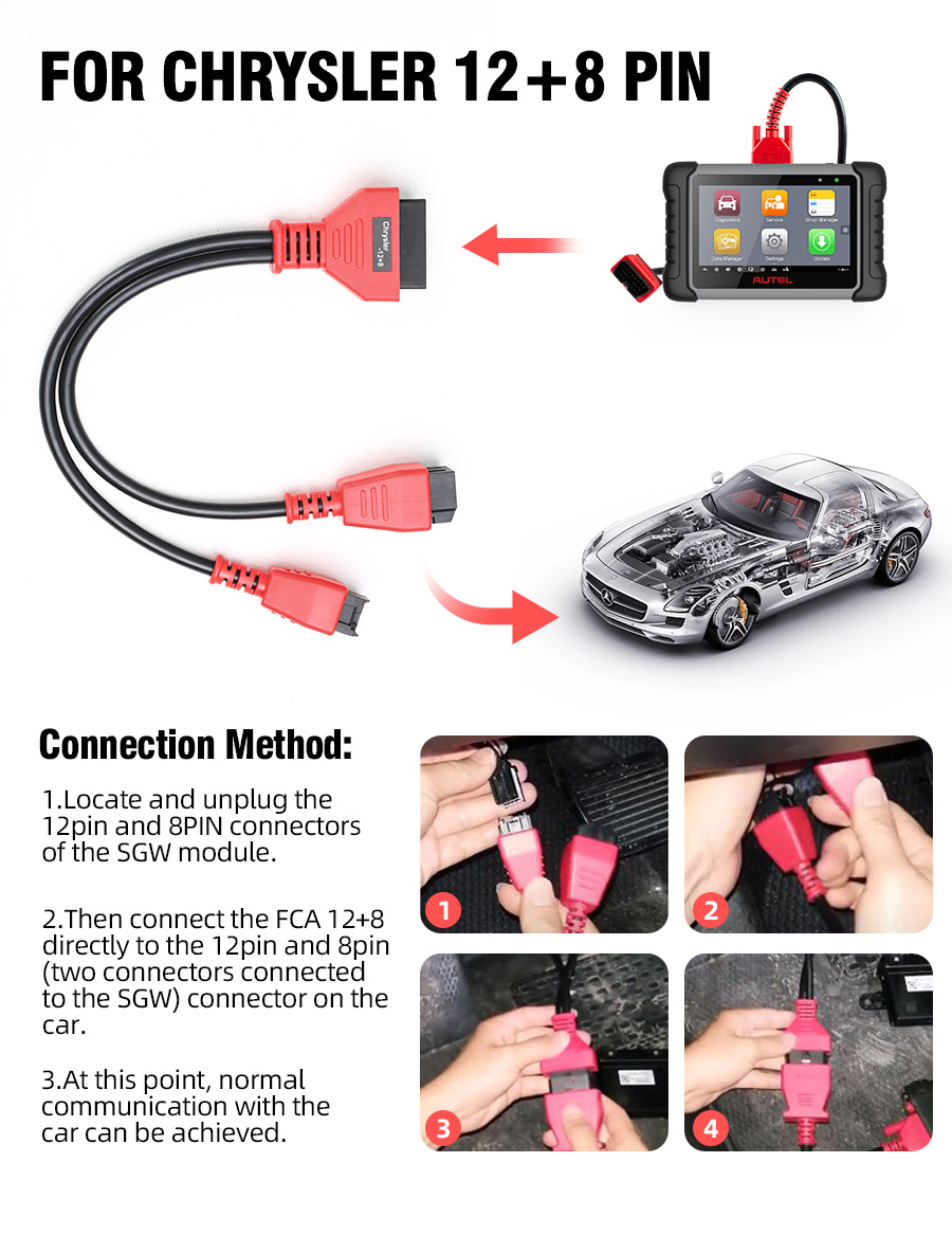 how to connect fca 12+8 bypass cable