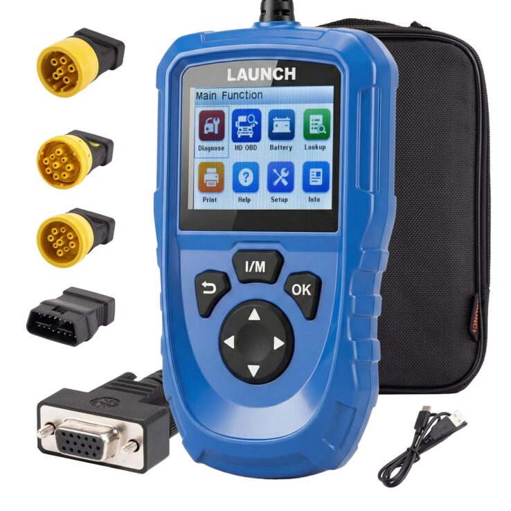 LAUNCH CR HD V2 Commercial Vehicle Heavy-Duty Truck Diagnostic Tool Supports HD OBD & EOBD Fast Fault Code Reading/Clearing, Battery Check